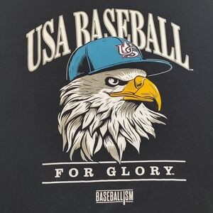 USA Baseball Freedom Eagle Men's t-shirt Size 3XL Crew Neck Black Basballism